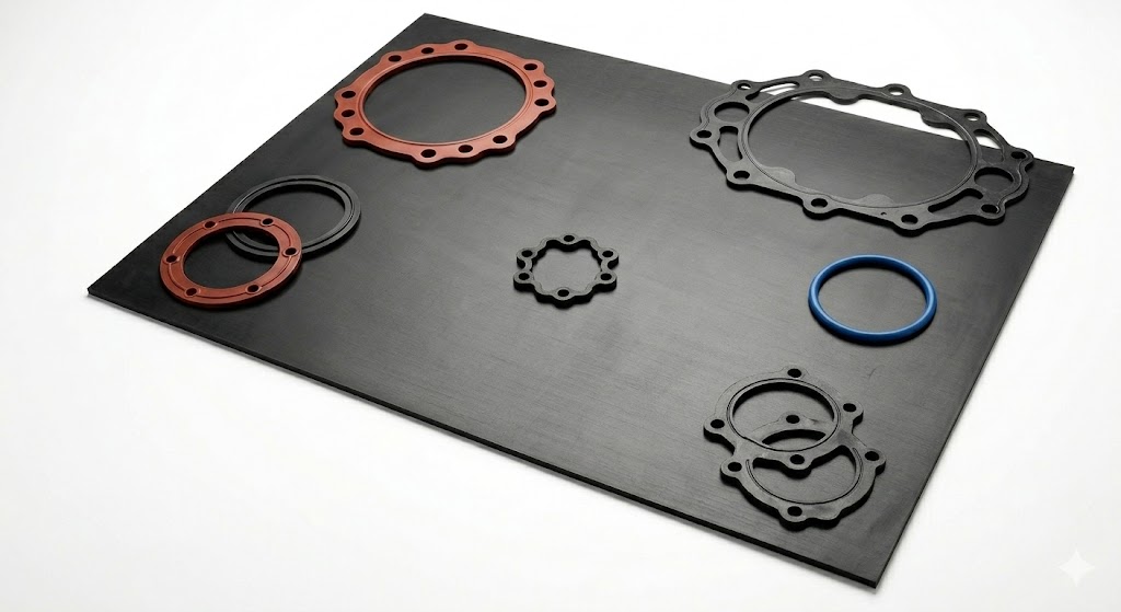 Rubber gasket and sheet materials
